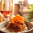 tempura bowl and wine